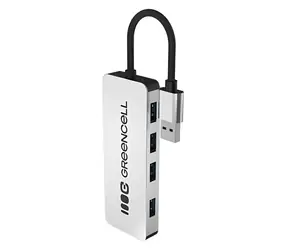 Green Cell USB hub 4 porty / USB hub / 4x USB-A 3.0 / 5 Gbps / hliníkové pouzdro
