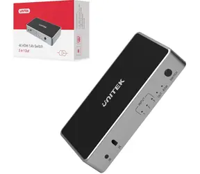 Unitek HDMI přepínač 3v1 / Přepínač / HDMI 1.4b / 4K UHD / dálkové ovládání