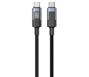 Unitek nabíjecí kabel USB-C - USB-C s displejem černá / Nabíjecí kabel / PD 60W / opletený / 3 m