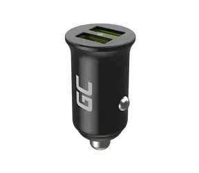 Green Cell GC PowerRide Nano36 černá / Nabíječka do auta / 36W / 2x USB-A / Ultra Charge