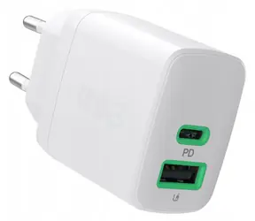 Green Cell PowerSource Duo30 bílá / Nabíječka / USB-A + USB-C / 3 A