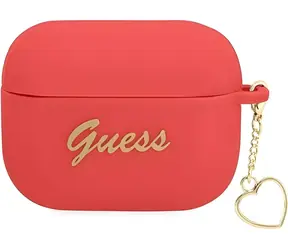 GUESS Silicone Charm Heart červené / Pouzdro / pro Apple AirPods Pro