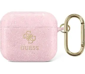 Guess Glitter Collection pouzdro pro Apple AirPods 3 růžová / Pouzdro / Třpytivé provedení