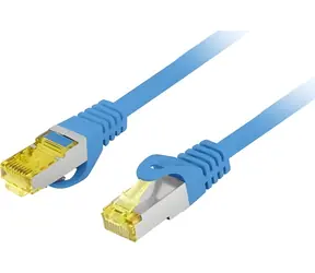 Lanberg CAT6A S/FTP 1m modrá / Patch kabel / LSZH / CU / Fluke Passed