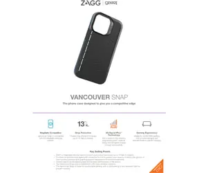 Gear4 D3O Vancouver Snap černá / Zadní kryt / Apple iPhone 13 / MagSafe / D3O / ochrana 4 m