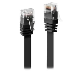 XtendLan Cat6 UTP černá / Patch kabel / plochý / 1 m