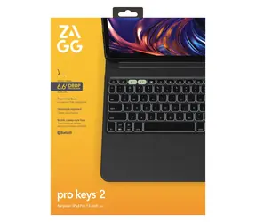 ZAGG Pro Keys 2 černá / Klávesnice pro iPad Pro 13" (M4/M5) / Švýcarské rozložení / Podsvícená
