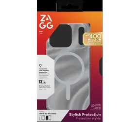 ZAGG Milan Snap Swirl Glitter stříbrná / Zadní kryt / Apple iPhone 17 Pro / MagSafe / Grafen