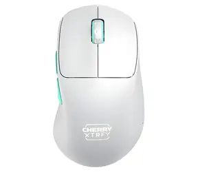 Cherry Xtrfy M64 Wireless bílá/tyrkysová / Bezdrátová herní myš / optická / 26000 DPI / 2.4 GHz / 53 g