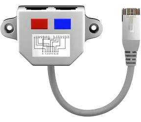 Goobay T-adaptér RJ45 stříbrná / Adaptér / 1x RJ45(M) na 2x RJ45(F) / Fast Ethernet 10/100