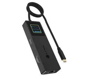 Icy Box IB-DK4038-LCD antracit / Dokovací stanice / LCD displej / HDMI 4K60Hz / USB-C PD 100W