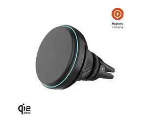 FIXED MagCool2 černý / Bezdrátový nabíjecí držák / úchyt do ventilace / aktivní chlazení / MagSafe / Qi2.2