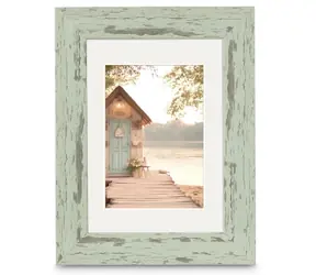 Hama Cottage pastelová mátová / Rámeček / Plast / 13×18 cm / Shabby chic / s paspartou