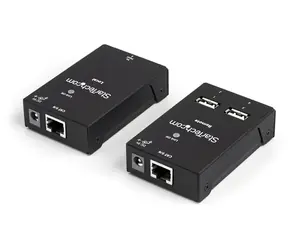 StarTech USB 2.0 extender 4 porty / Extender / Cat5/Cat6 / dosah až 50 m / napájecí adaptér