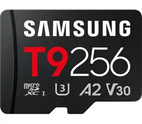 Samsung T9 černá / Paměťová karta microSDXC / 256 GB / UHS-I U3 / Class 10, V30, A2 / čtení: 200 MB/s