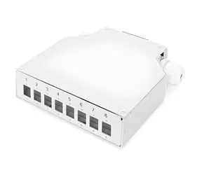 Digitus Spojovací box pro 8 LC/DX konektorů / Optický spojovací box / Montáž na DIN lištu / Bílá