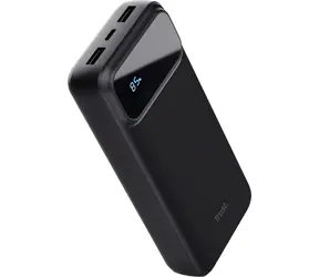 Trust Avala 20000 černá / Powerbanka / USB-C PD / 20W / 2x USB-A / LED displej