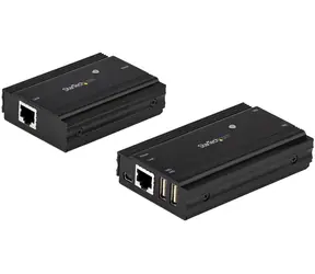 StarTech USB 2.0 Extender Hub 330ft černá / USB extender / dosah 100 m / 2x LAN port / hliníkové tělo