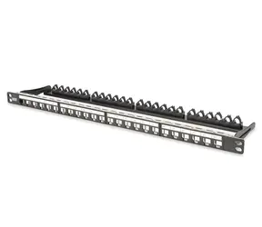 Digitus DN-91422 černá / Patch panel / 24 portů / 0,5U / stíněný / pro Keystone moduly / 19"