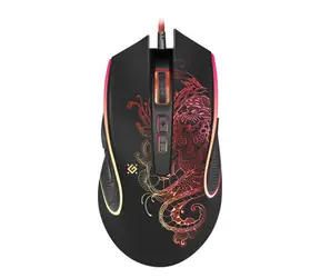 Defender Venom GM-640L černá / Drátová herní myš / 7200 DPI / 8 tlačítek / RGB podsvícení