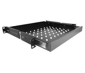 Delock 19" výsuvná police 42631 černá / Rack police / 1U / 3x zásuvka HE / kov