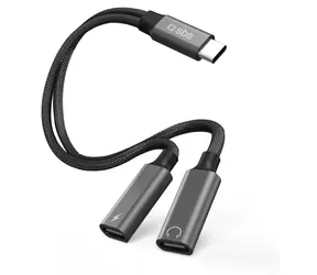 SBS rozbočovací kabel USB-C černá / Kabel / USB-C - 2x USB-C / 13 cm