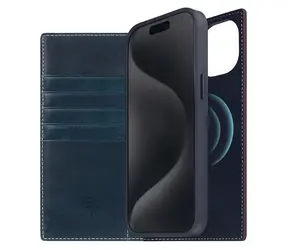 SLG Design D7 modrá / Pouzdro / MagSafe / Italian Wax Leather / pro Apple iPhone 15 Plus