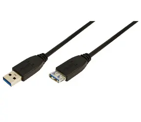 LogiLink USB-A (M) - USB-A (F) černá / Prodlužovací kabel USB 3.2 Gen1 / 2 m