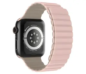 Devia Nature Silicone Magnetic 44/45/46 mm Stardust Pink / Řemínek pro Apple Watch / Silikonový / Magnetické zapínání