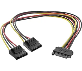 InLine napájecí Y-kabel SATA - 2x Molex 4-pin / Napájecí kabel / SATA 15-pin (M) - 2x Molex 4-pin (M) / 30 cm