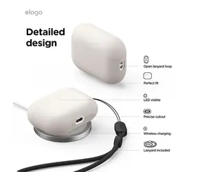 Elago AirPods Pro 3 Liquid Hybrid Strap Case Stone / Pouzdro / S poutkem
