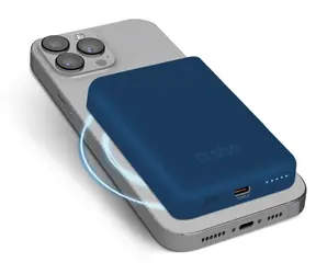 SBS Power Bank 5000 mAh modrá / Bezdrátová powerbanka / MagSafe / 10 W / USB-C