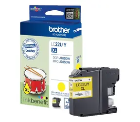 Brother LC-22UY Yellow / Inkoustová cartridge / DCP-J785DW, MFC-J985DW / Originální