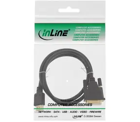 InLine černá / Adaptérový kabel / HDMI (M) - DVI-D (M) / pozlacené konektory / 2 m