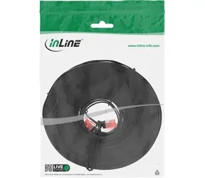 InLine Patch kabel Cat.6 U/UTP plochý černá / Patch kabel / RJ45-RJ45 / 10 m