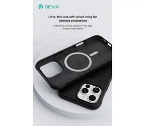 Devia Ripple černá / Magnetický kryt / TPU / Odolný proti nárazu / Apple iPhone 16