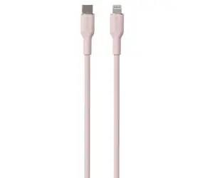 Puro Soft růžová / Datový kabel USB-C - Lightning / MFi / 12W / 1,5m