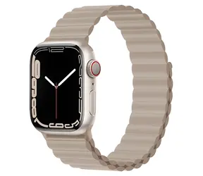 Devia Deluxe Sport 3 44/45/46mm khaki / Řemínek pro Apple Watch / Silikonový / Magnetické uchycení