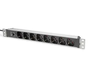 Digitus DN-95410-IT červená / Zásuvková lišta / 19" / 1U / 8x IT zásuvka / IEC C14 / 10A