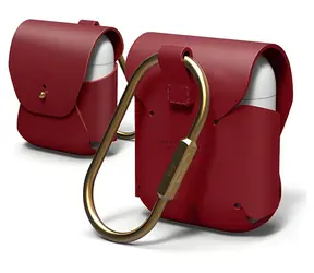 Elago AirPods Leather červená / Pouzdro / kůže