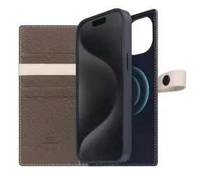 SLG Design D8 MagSafe Hybrid Full Grain Leather Etoff Cream / Pouzdro / MagSafe / Apple iPhone 15 Plus