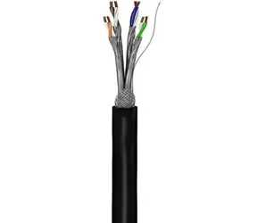Goobay venkovní síťový kabel Cat.7 S/FTP černá / Síťový kabel / 100 m / PoE / 10 Gbit Ethernet