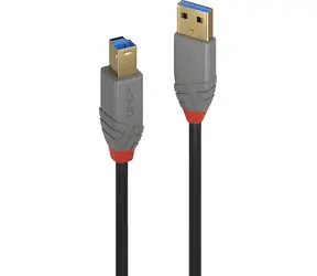 Lindy Anthra Line USB-A - USB-B 1m černá / Kabel USB / USB 3.2 Gen 1 / 5 Gbit/s