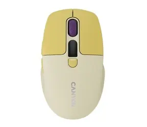 Canyon MW-26 žlutá / Optická bezdrátová myš / 800/1200/1600/2400 DPI / 6 tlačítek / BT + 2,4 GHz / Tichá