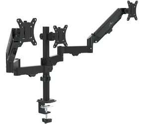 Maclean MC-137 černá / Stolní držák pro tři monitory / 17-27" / VESA 75x75-100x100 / nosnost 8 kg