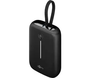Goobay powerbanka 10000 mAh černá / Powerbanka / integrovaný USB-C kabel 13 cm / 20 W PD/QC / 1x USB-A, 2x USB-C
