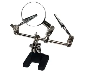 LogiLink WZ0034 / Pájecí držák s lupou / O46 mm / ocelová základna