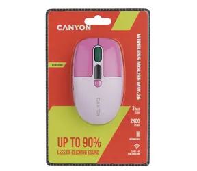 Canyon MW-26 růžová / Bezdrátová myš / LCD displej / Tichý klik / Dual Mode