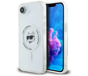 Karl Lagerfeld IML Choupette Head Metal Frame bílá / Zadní kryt / MagSafe / iPhone 16e