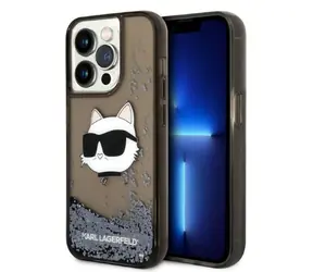 Karl Lagerfeld KLHCP14XLNCHCK černá / Pouzdro / iPhone 14 Pro Max 6,7" / Glitter Choupette Head